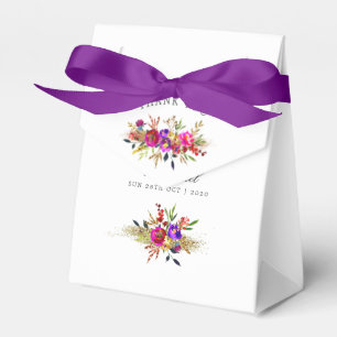 Aquarell-Blumen-Hochzeitsmonogramm Geschenkschachtel