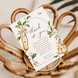Aquarell-Blumen Hochzeitspaar Birne Junggesellinne Dankeskarte