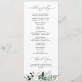 Aquarell Blumen Hochzeitsprogramm Programm (Rückseite)