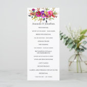 Aquarell-Blumen-Hochzeitsprogramm Programm (Stehend Vorderseite)