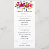 Aquarell-Blumen-Hochzeitsprogramm Programm (Vorderseite)