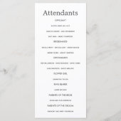 Aquarell-Blumen-Hochzeitsprogramm Programm (Rückseite)