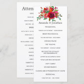 Aquarell-Blumen-Hochzeitsprogramm Programm (Vorne/Hinten)