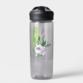 Aquarell-Blumen in Lila Trinkflasche (Vorderseite)