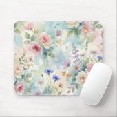 Aquarell-Blumen in Rosa Mousepad (Mit Mouse)