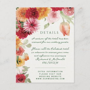 Aquarell-Blumen in Salbeigrün Gartenhochzeit Begleitkarte