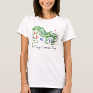Aquarell-Blumen Internationaler Frauentag T-Shirt