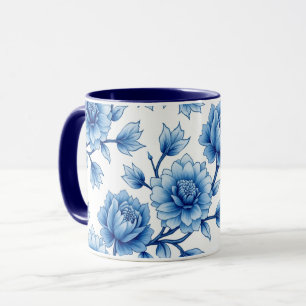 Aquarell-Blumen-Kaffee Tasse
