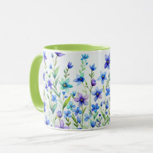 Aquarell-Blumen-Kaffee Tasse