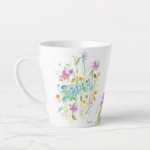 Aquarell-Blumen-Kaffee-Tee-China-Tasse Milchtasse