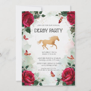 Aquarell Blumen Kentucky Derby Party Einladung