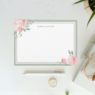 Aquarell-Blumen-Klassische-Salbei-Rand Mitteilungskarte