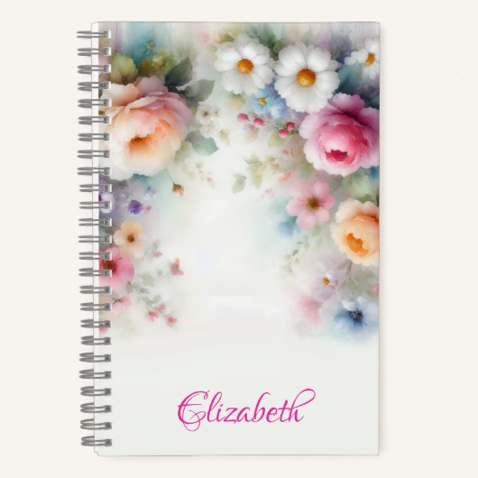 Aquarell Blumen Kunst Malvorlage Notizblock (Vorderseite)