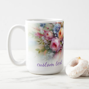 Aquarell-Blumen-Kunstmalerei Ihr benutzerdefiniert Kaffeetasse