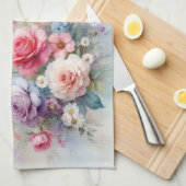 Aquarell-Blumen-Kunstmalerei-Vorlage Geschirrtuch (Viertel Falte)