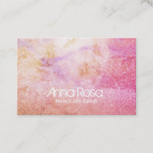 *~* Aquarell Blumen Lavendel Gold Pfirsich Glitter Visitenkarte