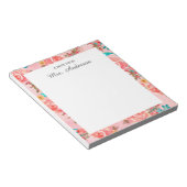 Aquarell-Blumen-Lehrer-Würdigungsscript-Name Notizblock (angewinkelt)