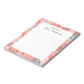 Aquarell-Blumen-Lehrer-Würdigungsscript-Name Notizblock (Rotiert)