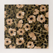 Aquarell-Blumen-Leopard: Endloses Muster Puzzle (Horizontal)