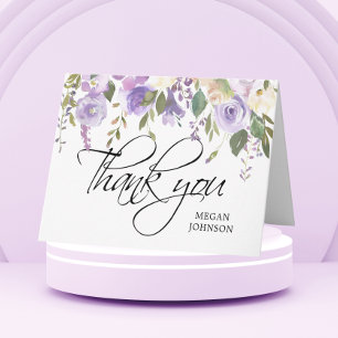 Aquarell-Blumen-Lilac-Braut-HOCHZEIT-Dankeschön Dankeskarte