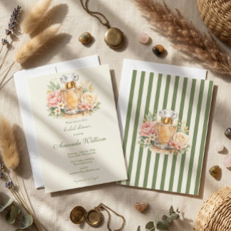 Aquarell Blumen Luxus Parfüm Brautparty Einladung