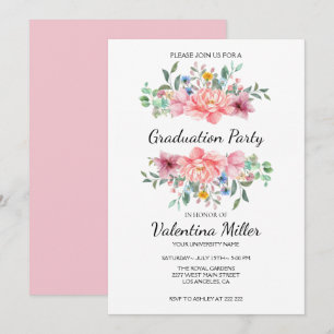 Aquarell Blumen Mädchenhaft  Einladung