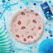 Aquarell-Blumen-Marienkäfer-Party Pappteller (Party)