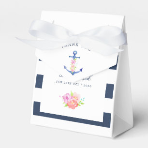 Aquarell-Blumen-Marine-Hochzeits-Dankeschön Geschenkschachtel