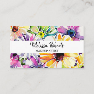Aquarell-Blumen-mattes-QR-Logo-Foto Visitenkarte