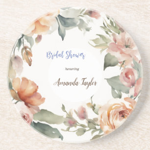 Aquarell-Blumen-Minimal-Brautparty Getränkeuntersetzer