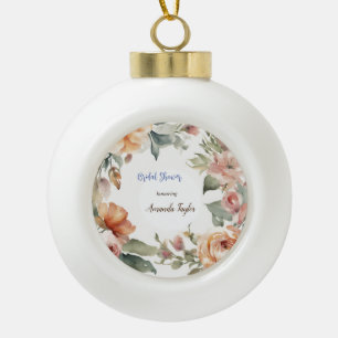 Aquarell-Blumen-Minimal-Brautparty Keramik Kugel-Ornament