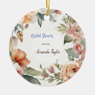 Aquarell-Blumen-Minimal-Brautparty Keramik Ornament