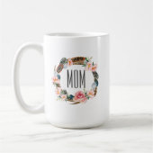 Aquarell Blumen mit Federn | Muttertag Kaffeetasse (Links)