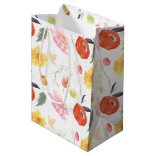 Aquarell Blumen Mittlere Geschenktüte
