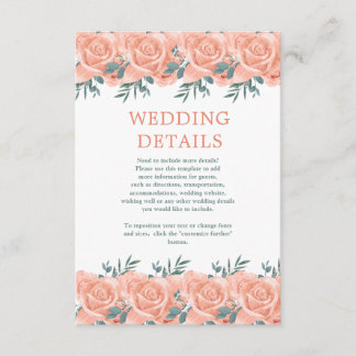 Aquarell-Blumen Moderne Botanische Hochzeit Begleitkarte