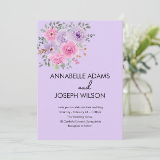 Aquarell Blumen Moderne Botanische Hochzeit Einladung