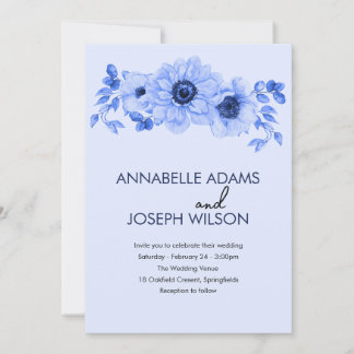 Aquarell-Blumen Moderne Botanische Hochzeit Einladung