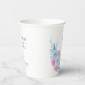 Aquarell Blumen Moderne Botanische Hochzeit Pappbecher (Links)