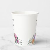 Aquarell-Blumen Moderne Botanische Hochzeit Pappbecher (Links)