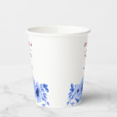 Aquarell Blumen Moderne Botanische Hochzeit Pappbecher (Links)