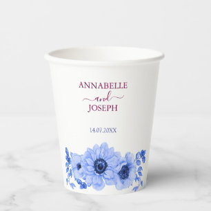 Aquarell Blumen Moderne Botanische Hochzeit Pappbecher