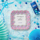 Aquarell Blumen Moderne Botanische Hochzeit Pappteller (Party)