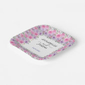 Aquarell Blumen Moderne Botanische Hochzeit Pappteller (Gewinkelt)