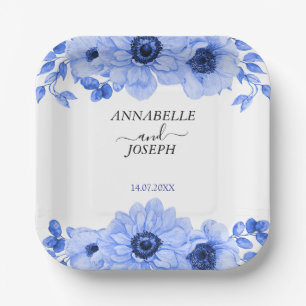 Aquarell Blumen Moderne Botanische Hochzeit Pappteller