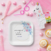 Aquarell Blumen Moderne Botanische Hochzeit Pappteller (Party)