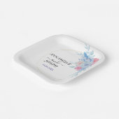Aquarell Blumen Moderne Botanische Hochzeit Pappteller (Gewinkelt)