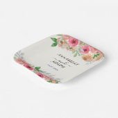 Aquarell Blumen Moderne Botanische Hochzeit Pappteller (Gewinkelt)