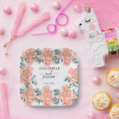 Aquarell Blumen Moderne Botanische Hochzeit Pappteller (Party)