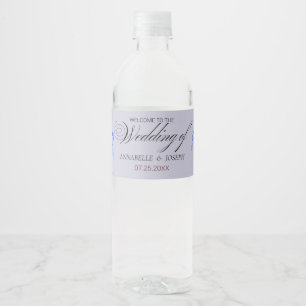Aquarell Blumen Moderne Botanische Hochzeit Wasserflaschenetikett