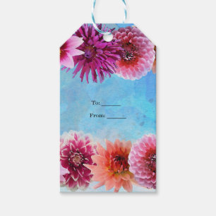 Aquarell-Blumen Moderne Florale Hochzeitsdusche Geschenkanhänger